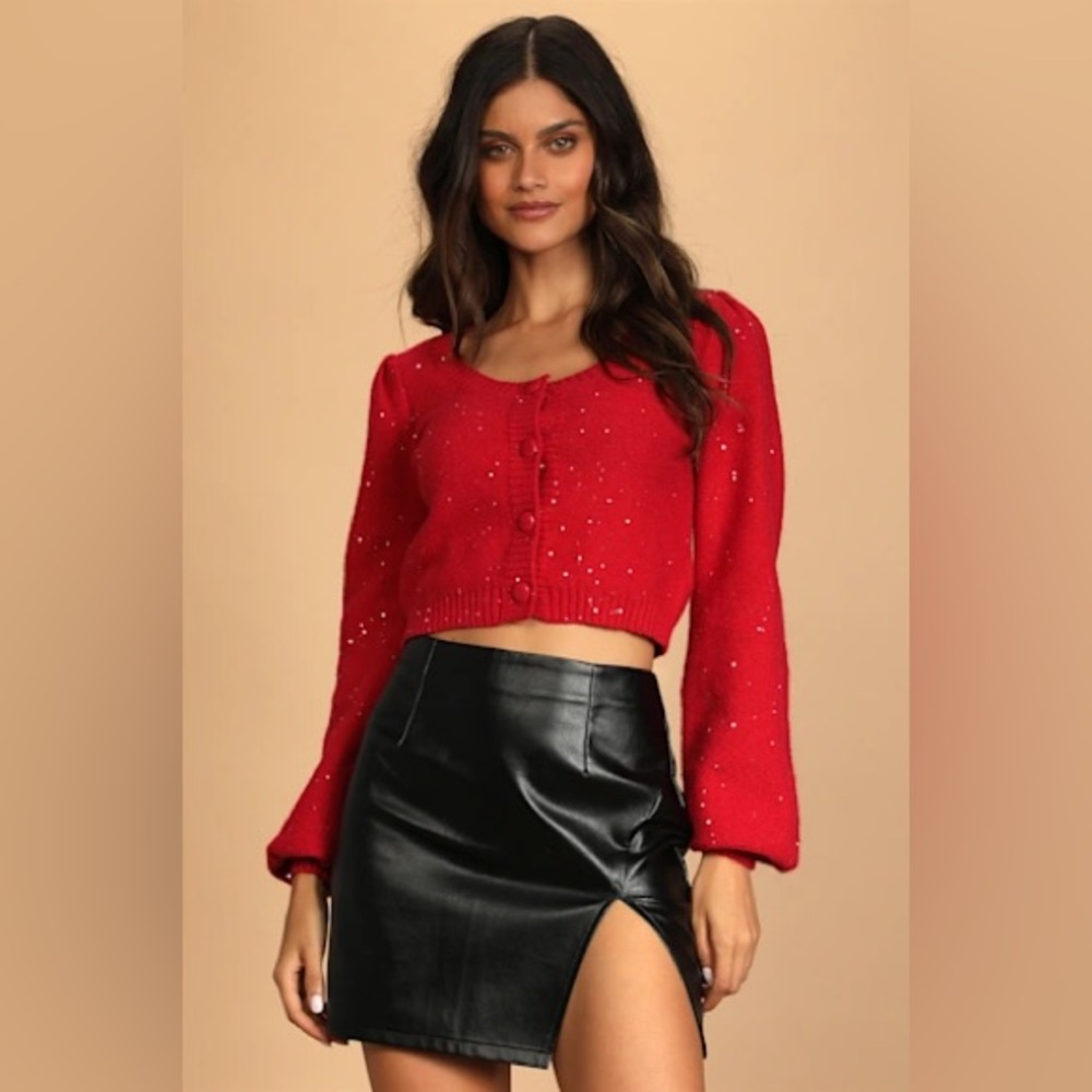 Lulu's Sparkling Red Cardigan